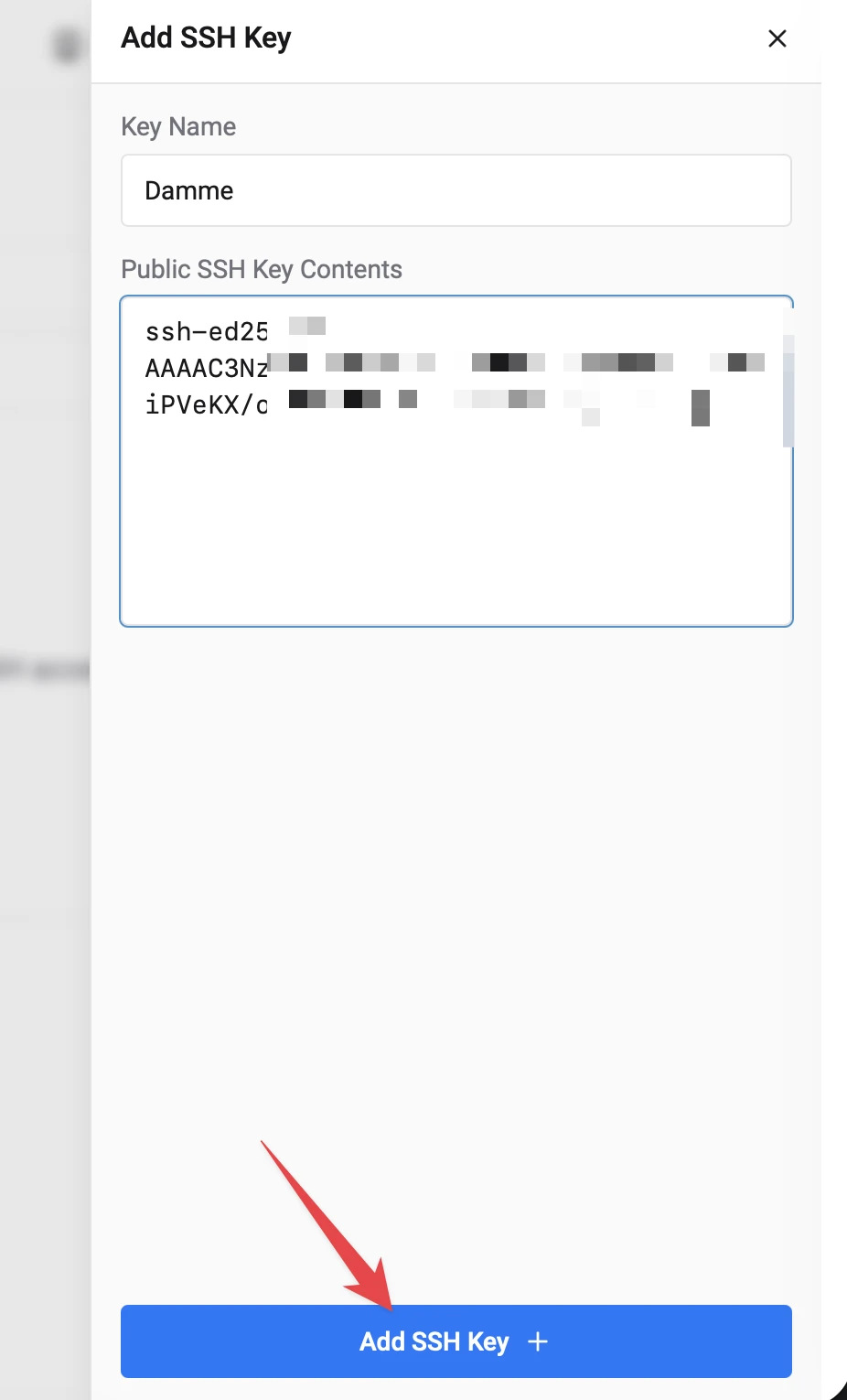 ssh key vultr