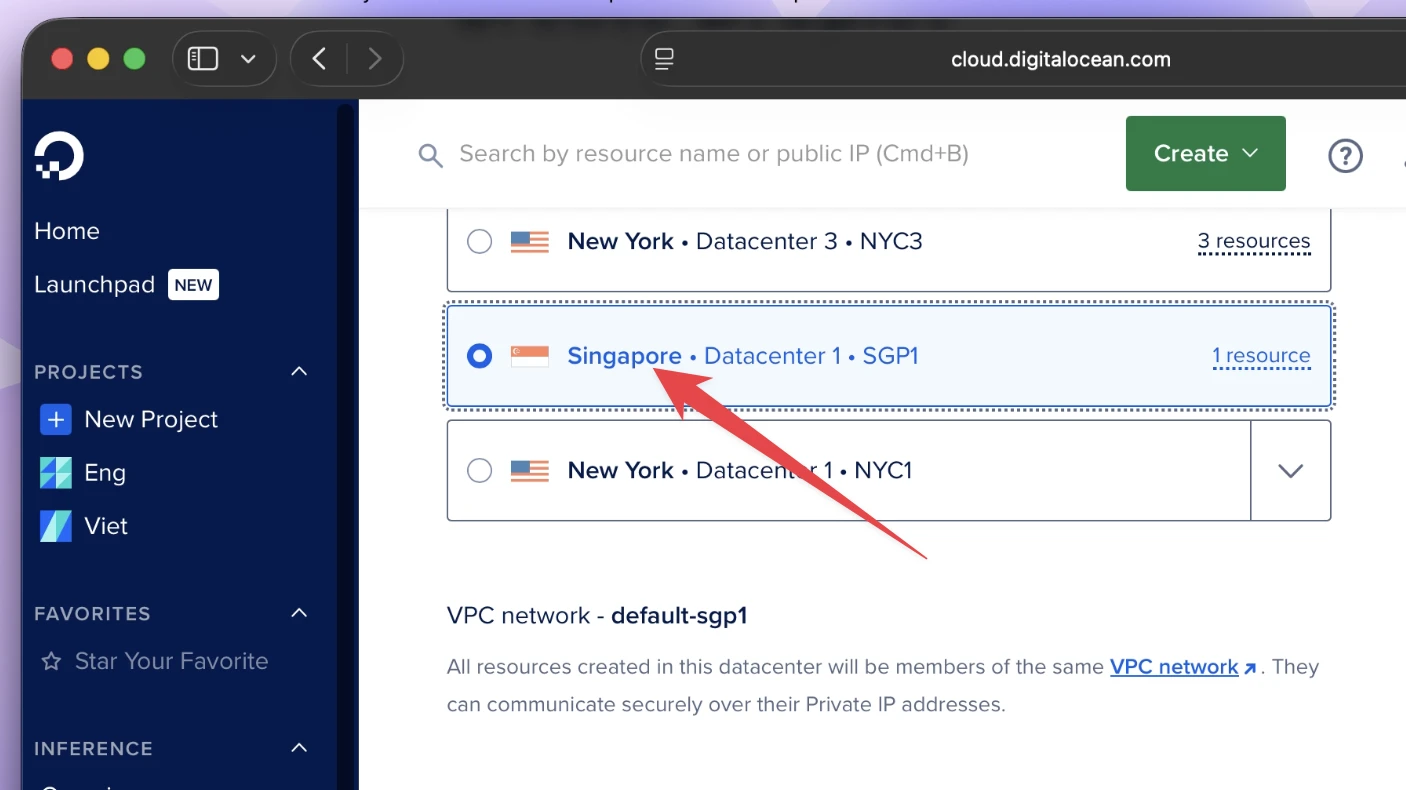 Tạo VPS Mới Trên Digital Ocean